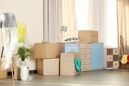 Student removals planning for a Hampton move with boxes and furniture