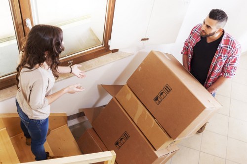 Professional removal team managing access and parking in Hampton