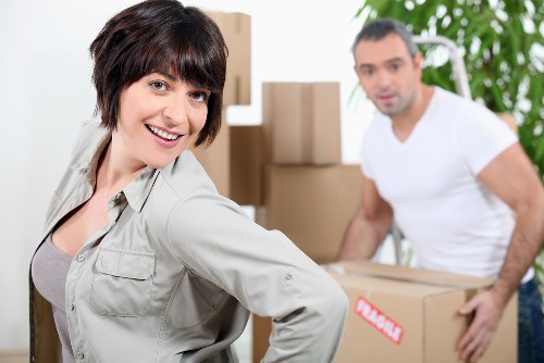 Local movers transporting boxes and household items in Hampton