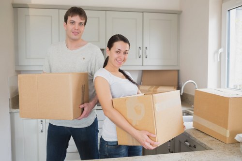 Careful loading of commercial items for a local Hampton relocation
